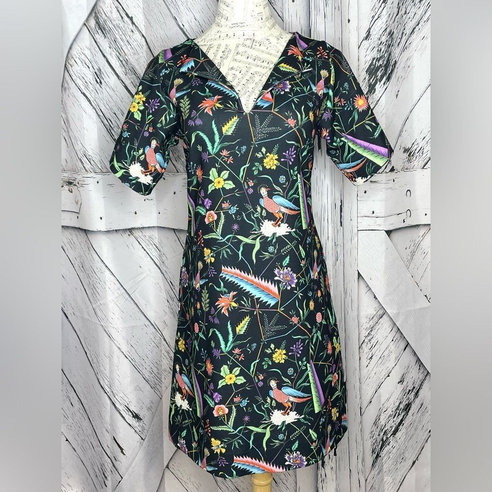 MEG SHOP BOUTIQUE FLORAL SHORT SLEEVE DRESS XS